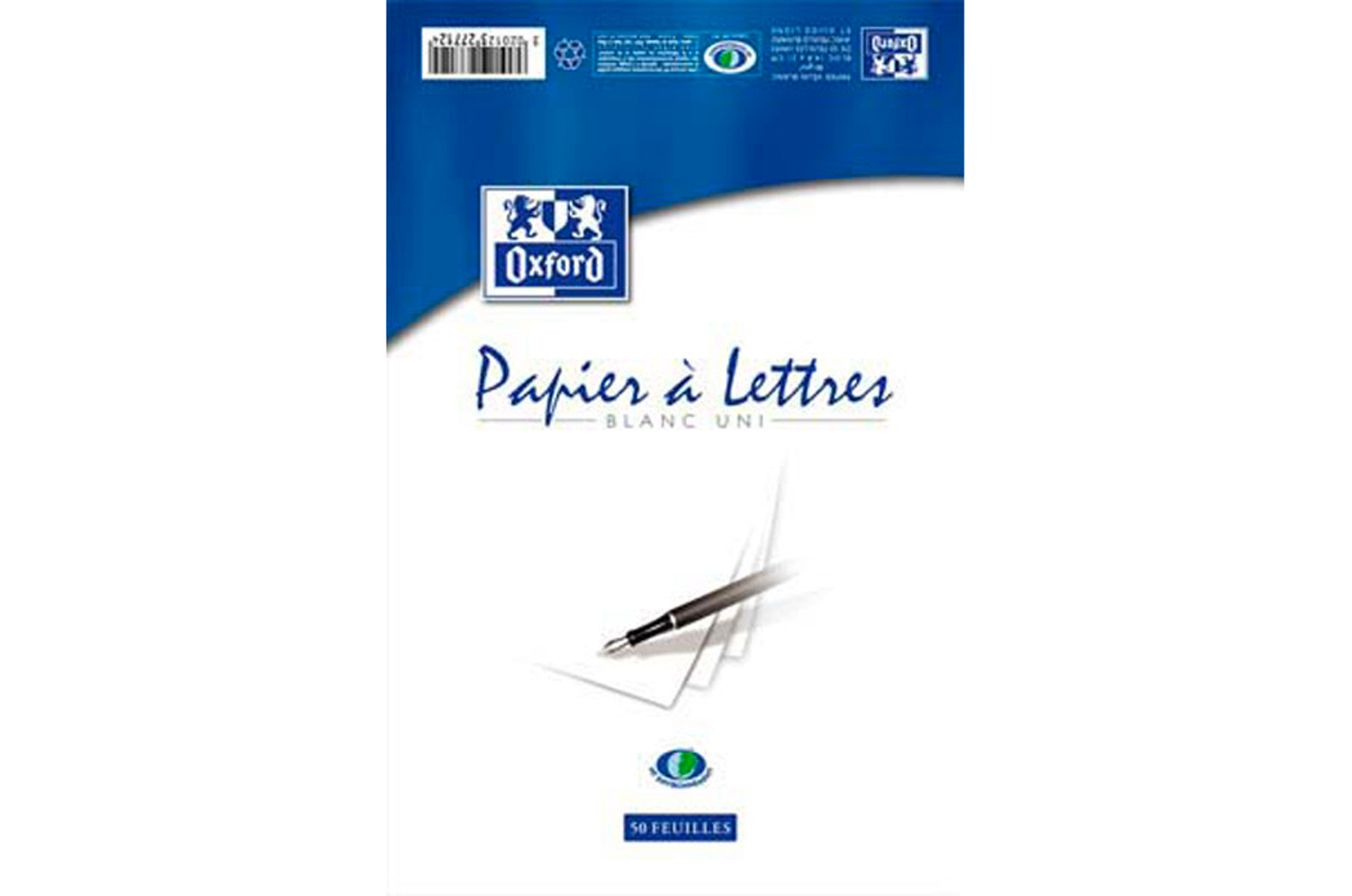 ✉️ Bloc de Correspondance Oxford – A4 – 50 feuilles – 80 g/m²