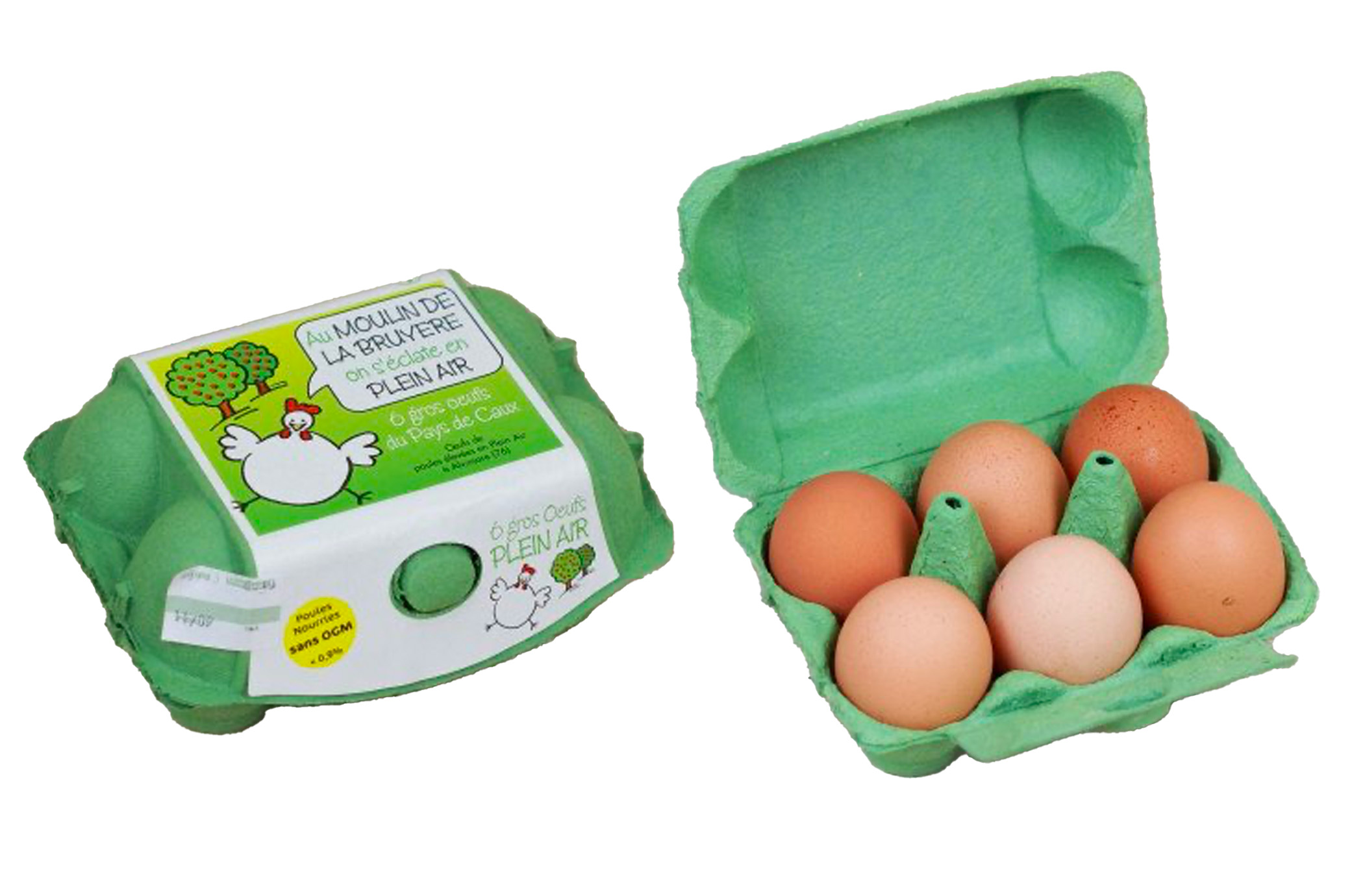 Boîte de 6 oeufs plein air - gros calibre