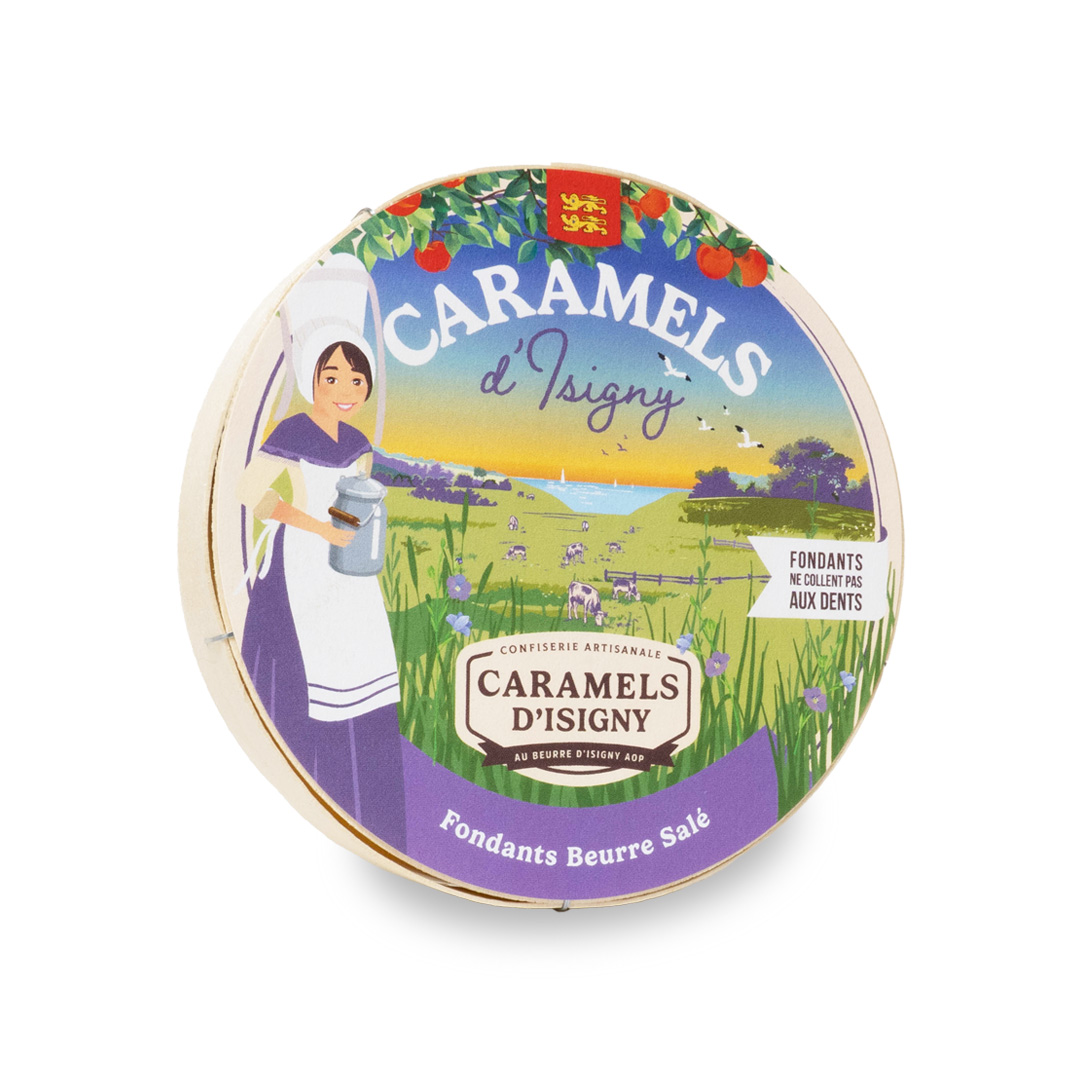 Boite ronde Caramels Fondants au Beurre Salé d’Isigny A.O.P.  75g