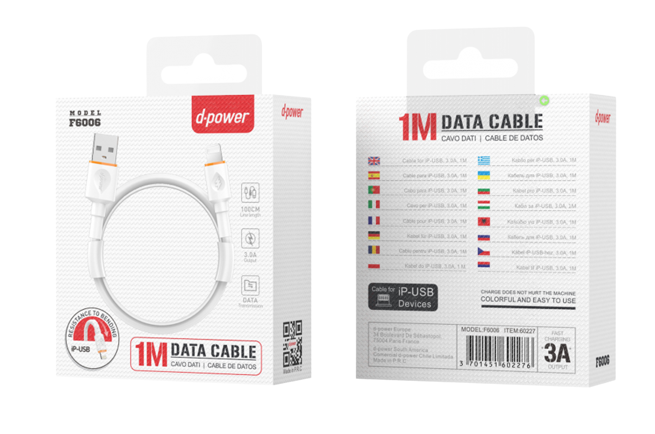 Cable F6006 White Ip 1M