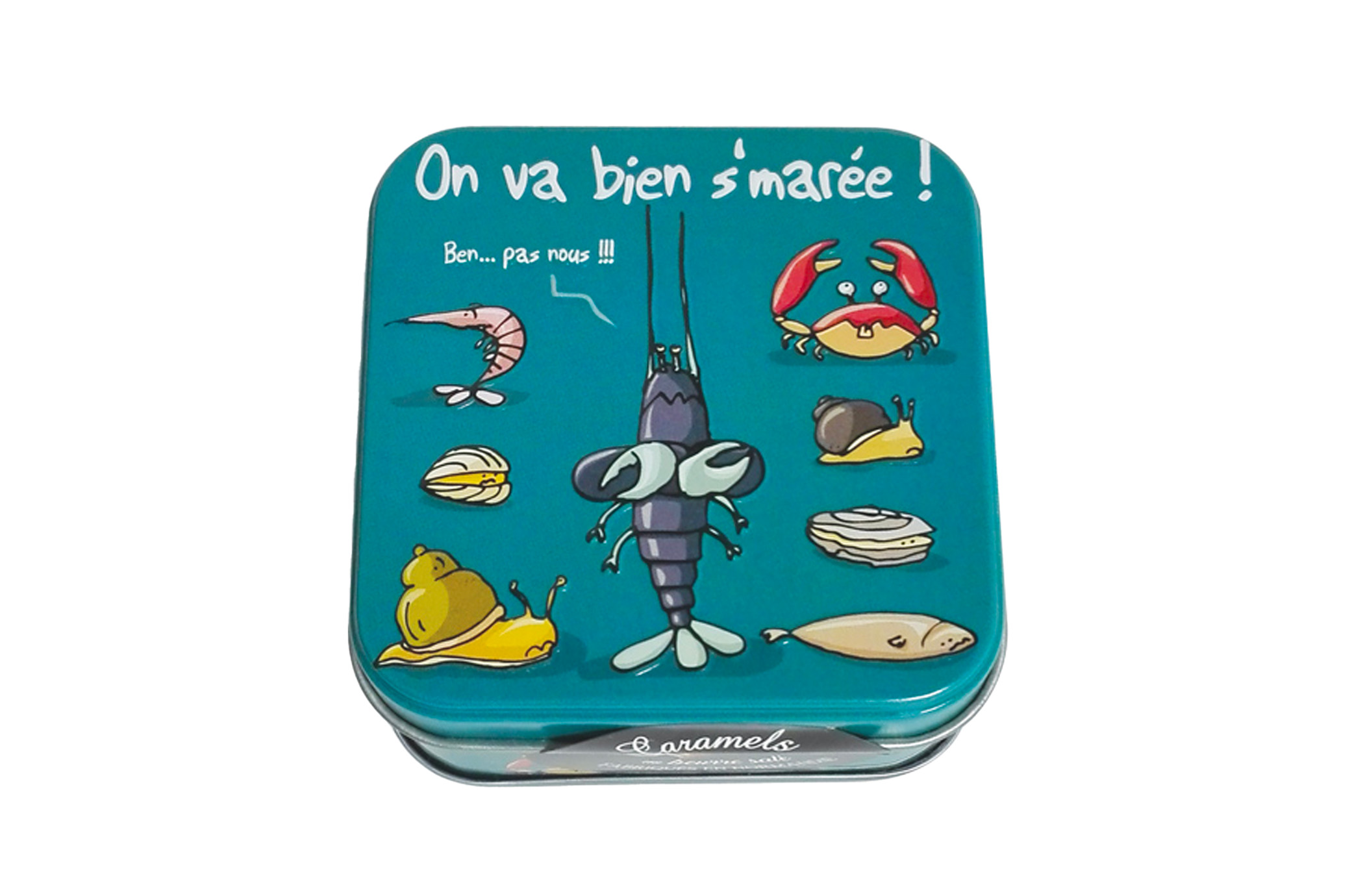 Boîte Demi-Sucrette “On va bien s’Marée 45g HiHiHi” – Caramels au Beurre Salé et à la Fleur de Sel – Maison DV