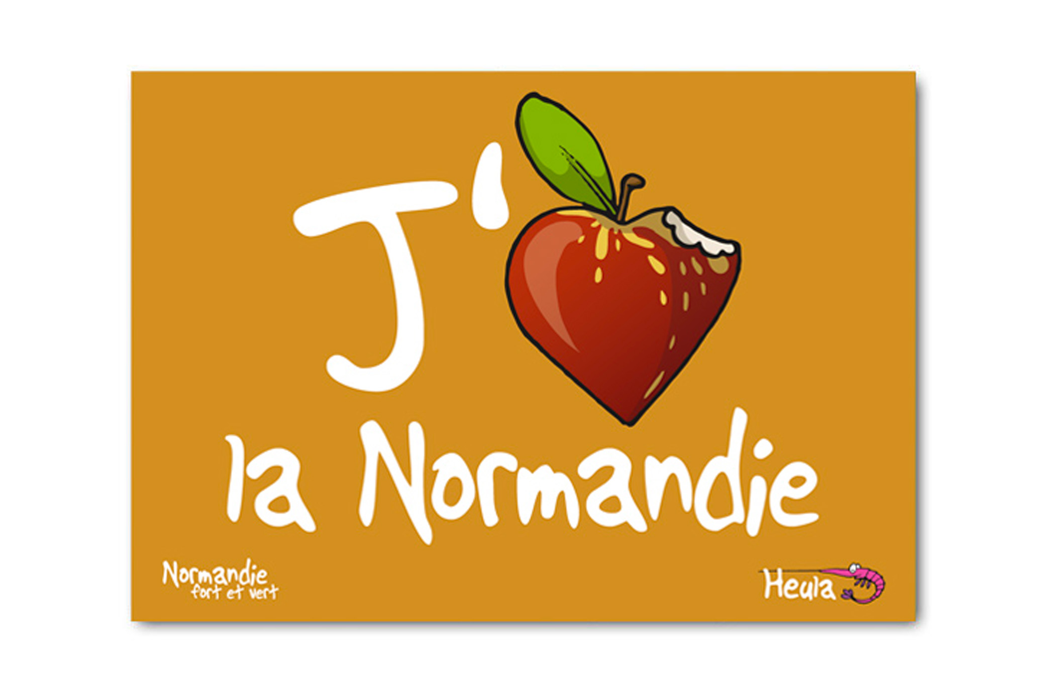 Carte Postale "J'aime la Normandie (pomme coeur)"