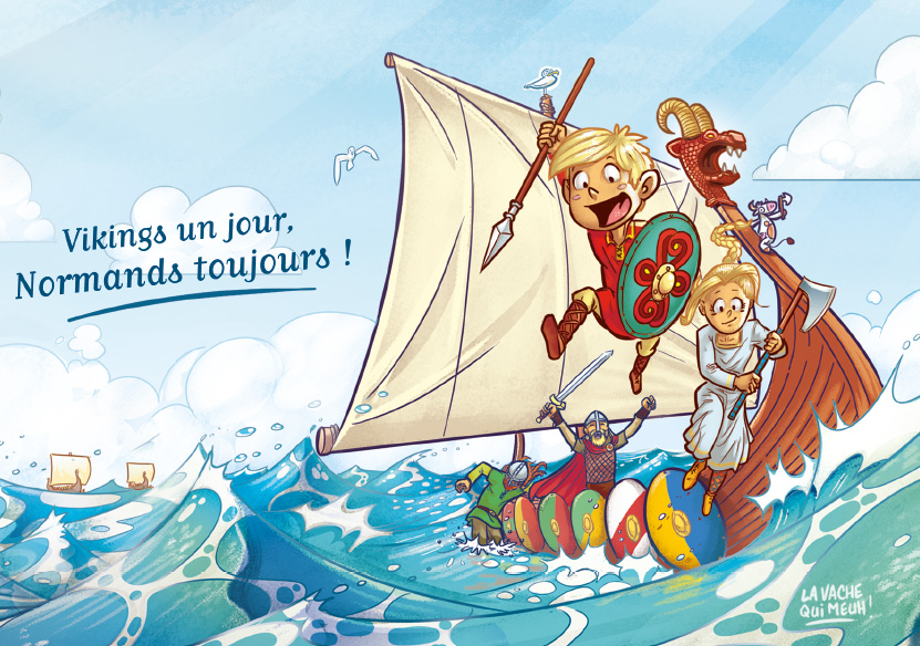 CARTE POSTALE Les P’tits Normands - Graines de Vikings