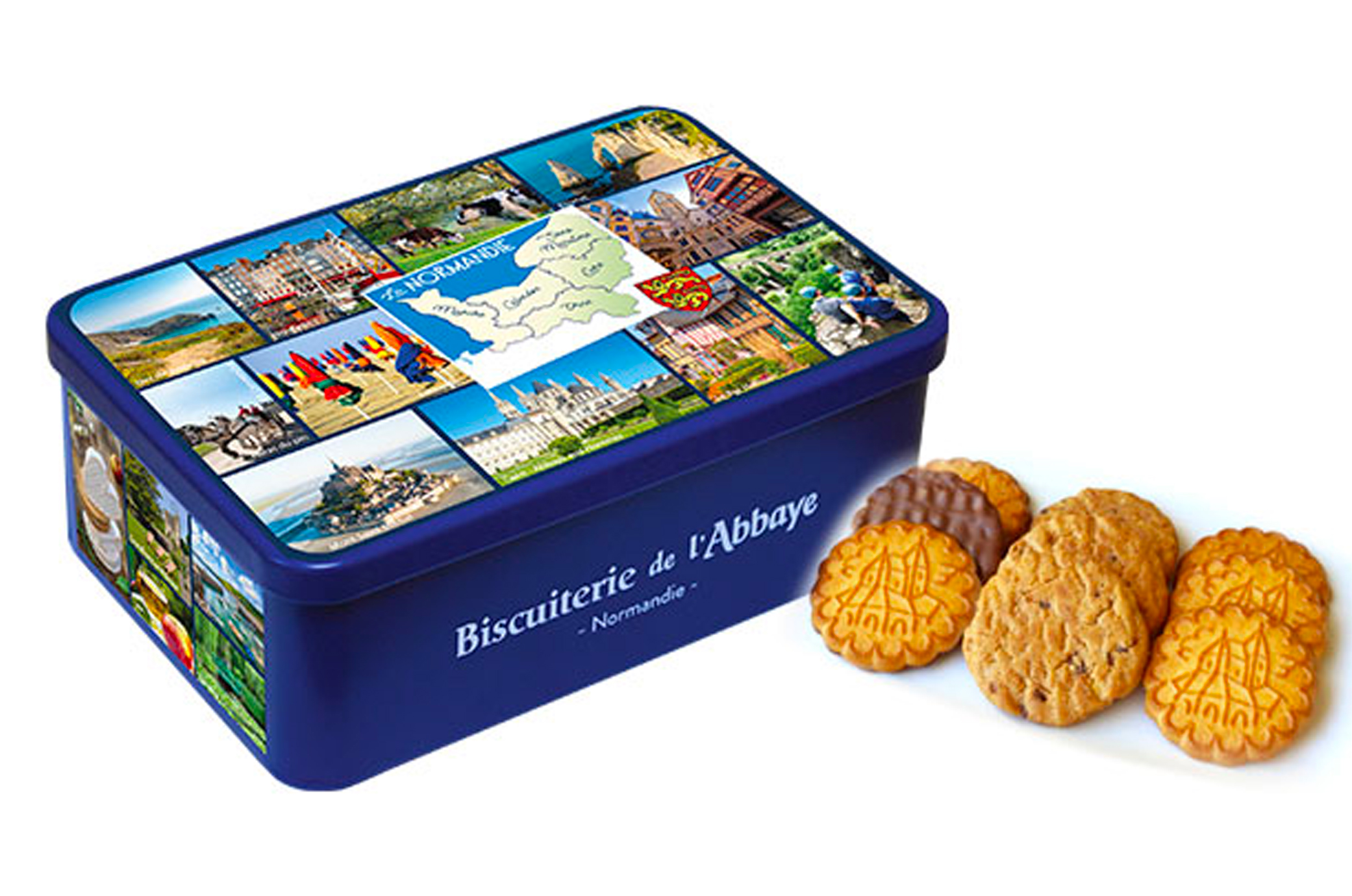 🍪 Coffret Carte Postale de Normandie – Assortiment de Biscuits – Biscuiterie de l’Abbaye