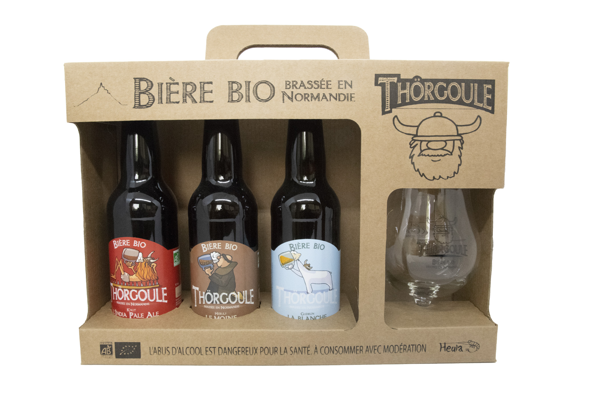 Coffret Thorgoule 3x33cl + 1 verre