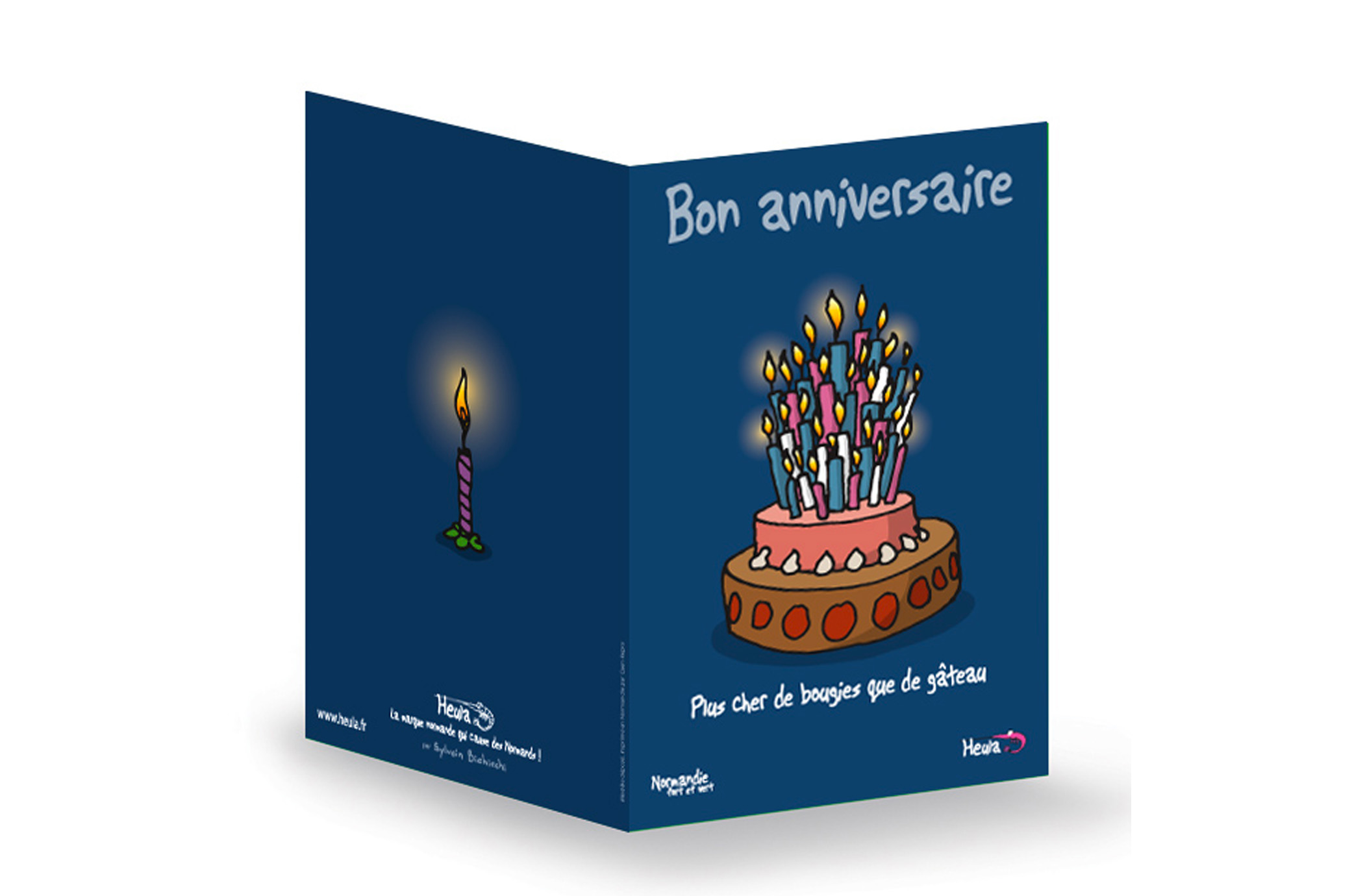 CP souhait Anniversaire BOUGIES avec enveloppe