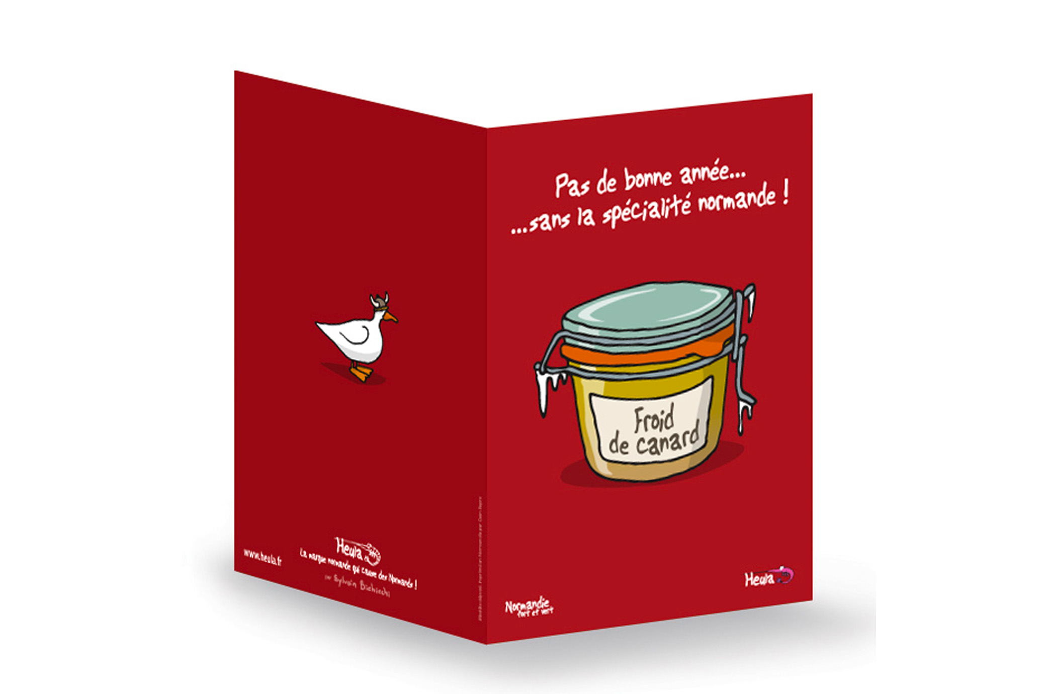 CP souhait Bonne Année FROID DE CANARD avec enveloppe