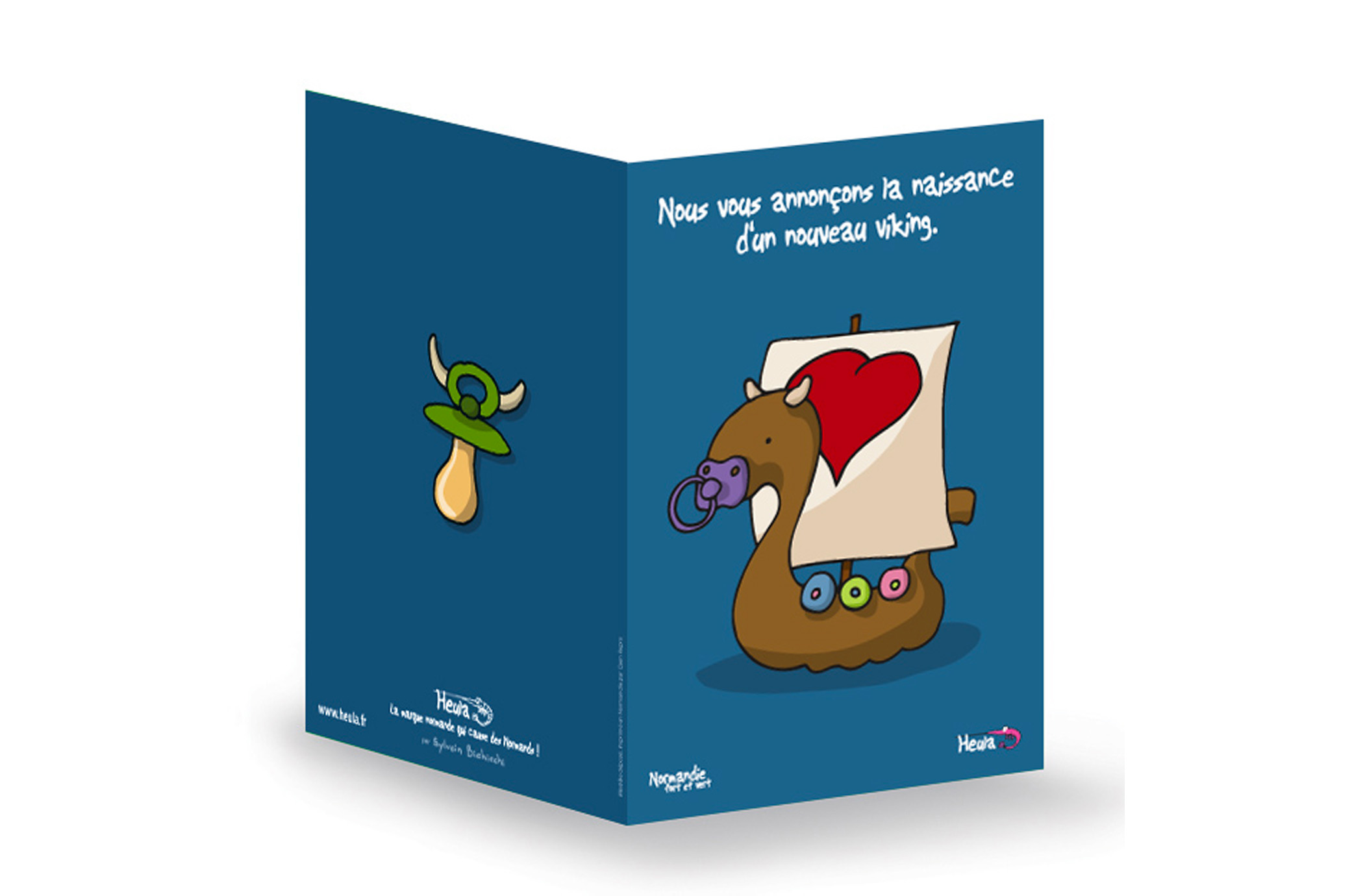 CP souhait Naissance VIKING avec enveloppe