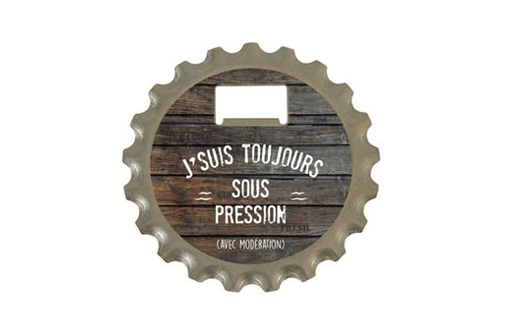 Décapsuleur 3 en 1 Marcus métal - J'suis toujours sous pression