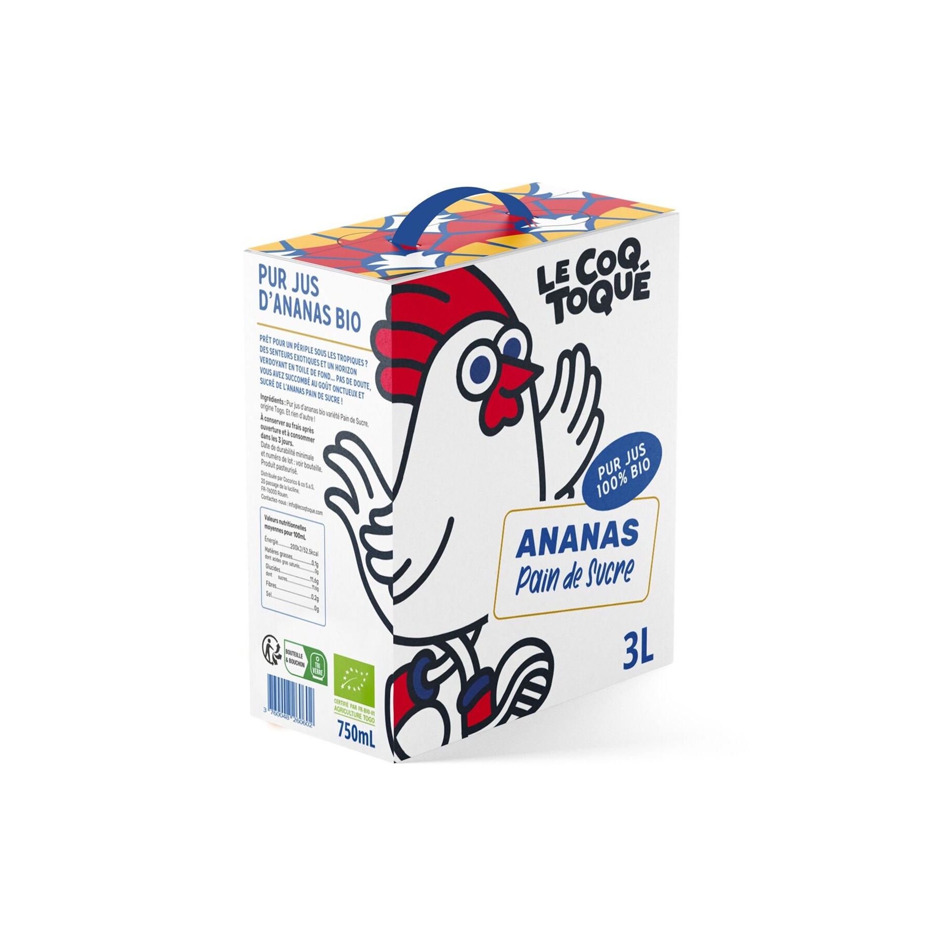 Jus d'ananas "Pain de sucre" bio BIB 3L