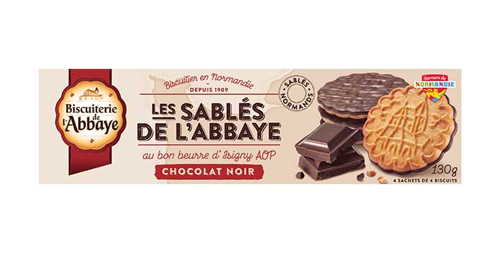 Les Sablés de l’Abbaye Chocolat Noir – Pur Beurre – 130 g – Biscuiterie de l’Abbaye