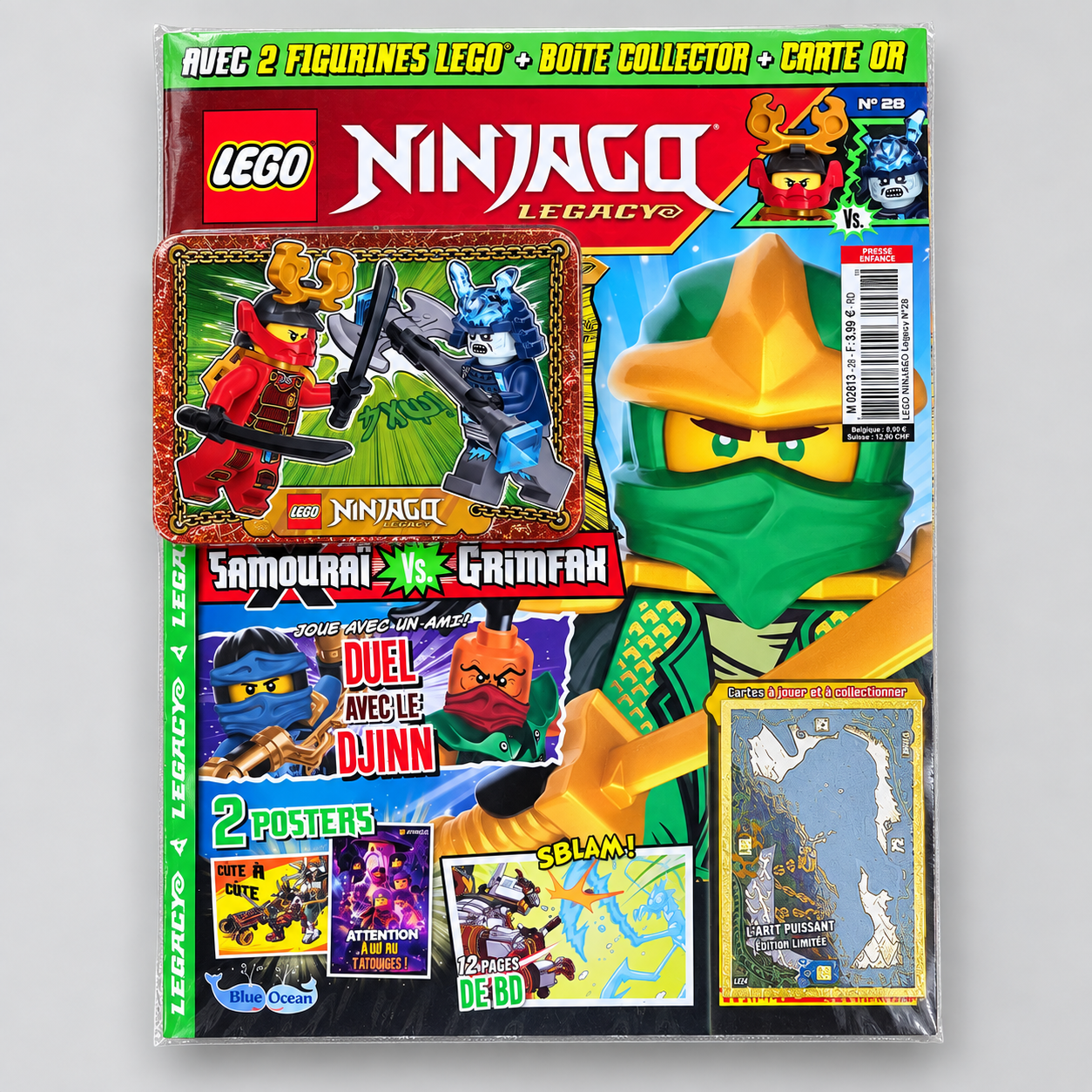 Magazine LEGO NINJAGO Legacy n°28 + figurines collector + carte dorée