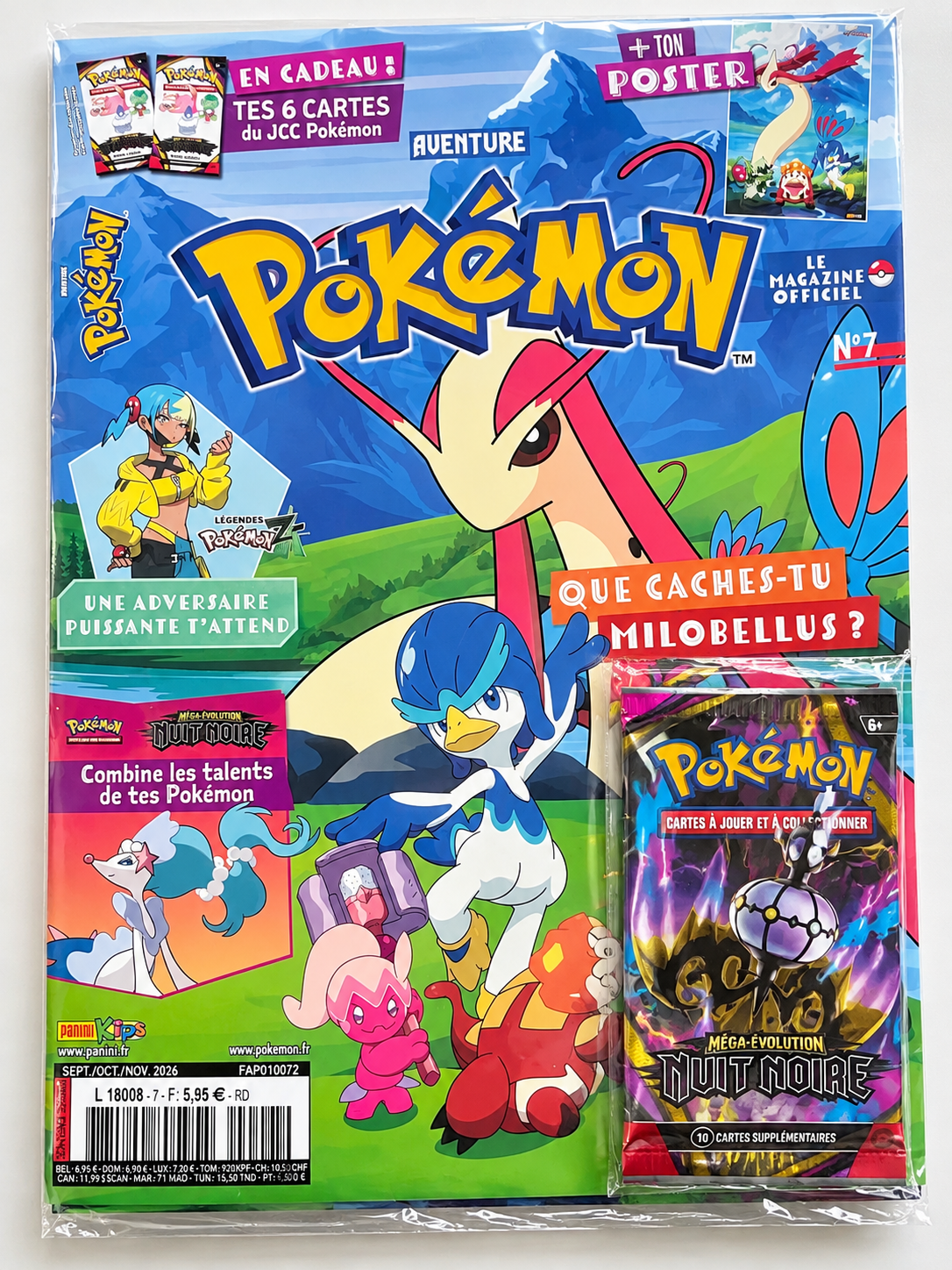 Magazine Pokémon Aventure n°7 + cartes JCC + poster