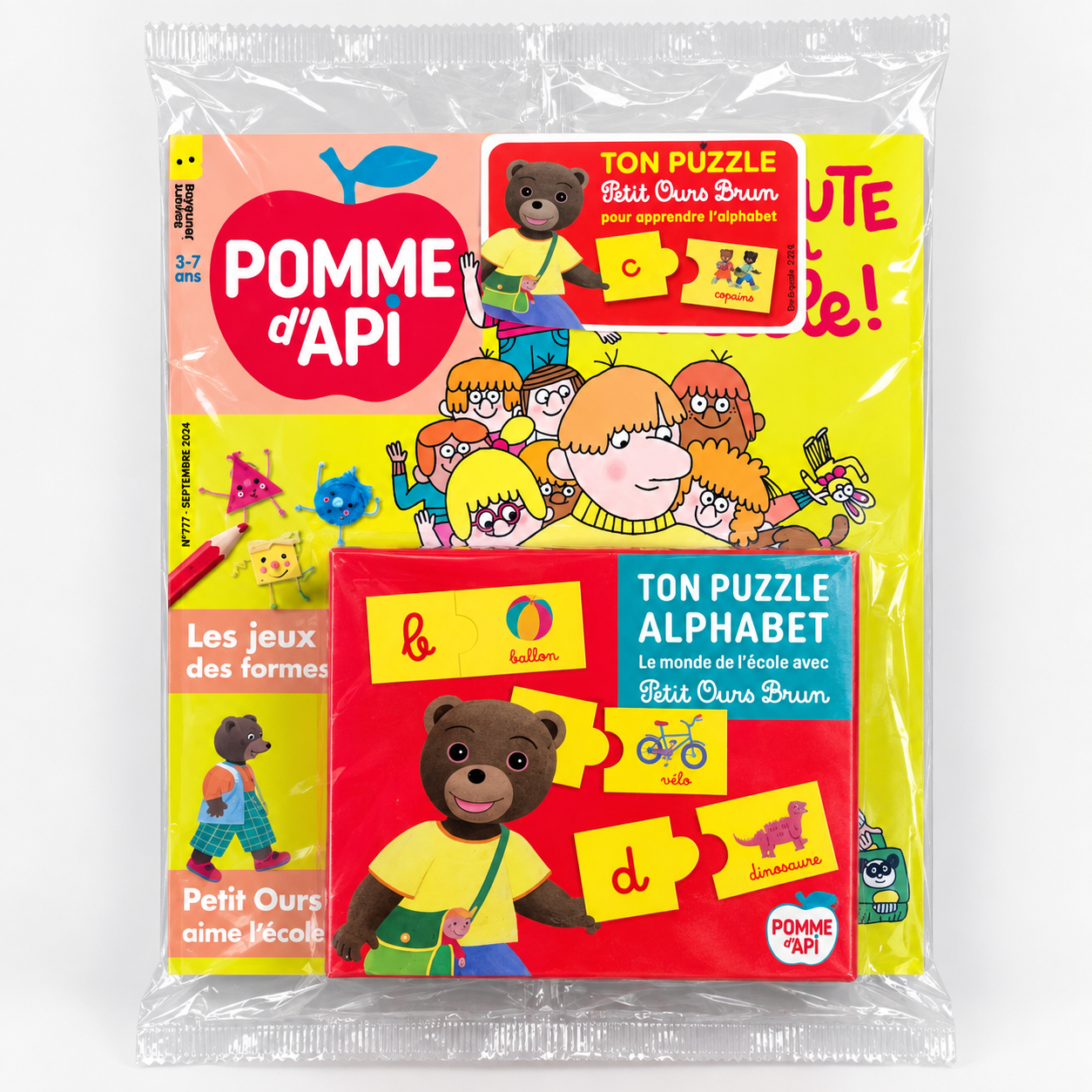 Magazine Pomme d’Api + puzzle alphabet Petit Ours Brun