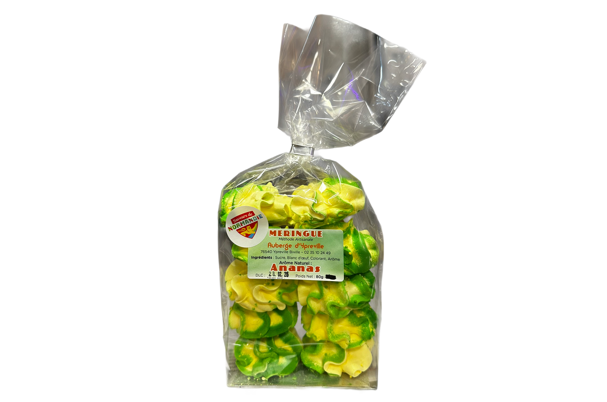 Mini Meringues : Ananas - Sachet de 10