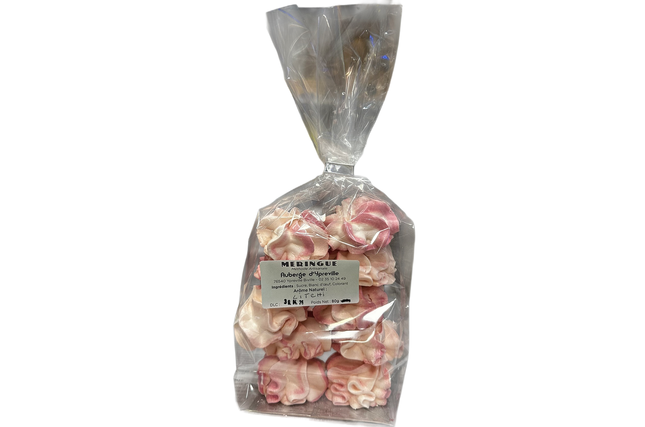Mini Meringues : Litchi  - Sachet de 10
