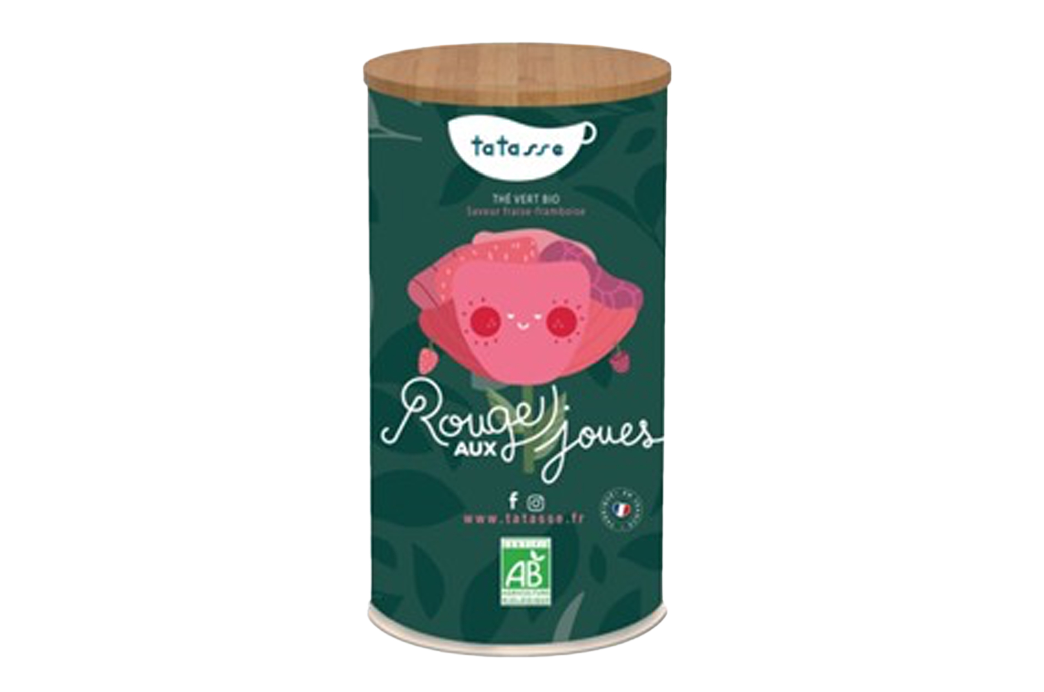 Rouge aux Joues - Thé vert bio saveur fraise-framboise 100g