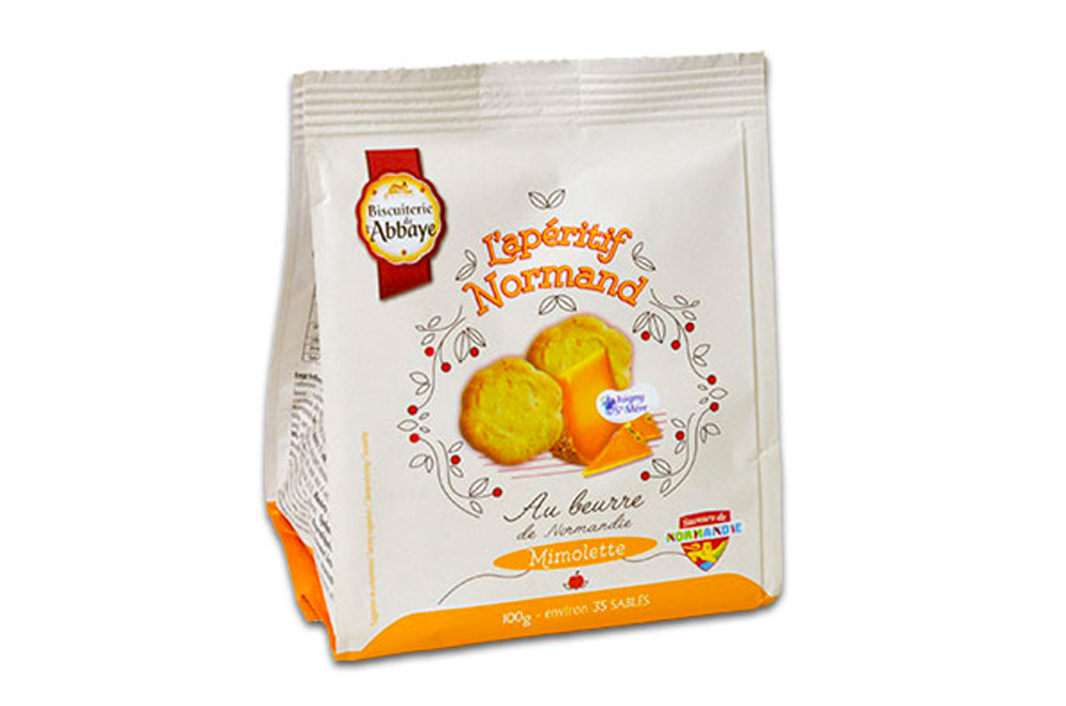 L’Apéritif Normand Mimolette 100g – Biscuiterie de l’Abbaye