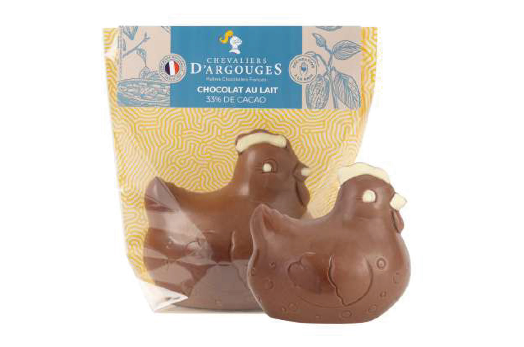 SACHET POULE CHOCOLAT LAIT 33% DE CACAO 115G