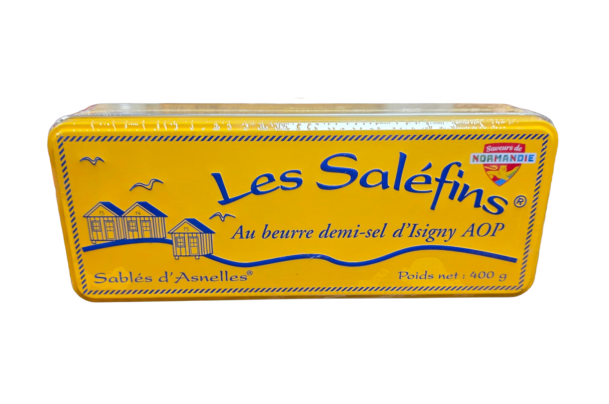Saléfins – Sablés pur beurre demi-sel, boîte métal embossée 400 g | Les Sablés d’Asnelles