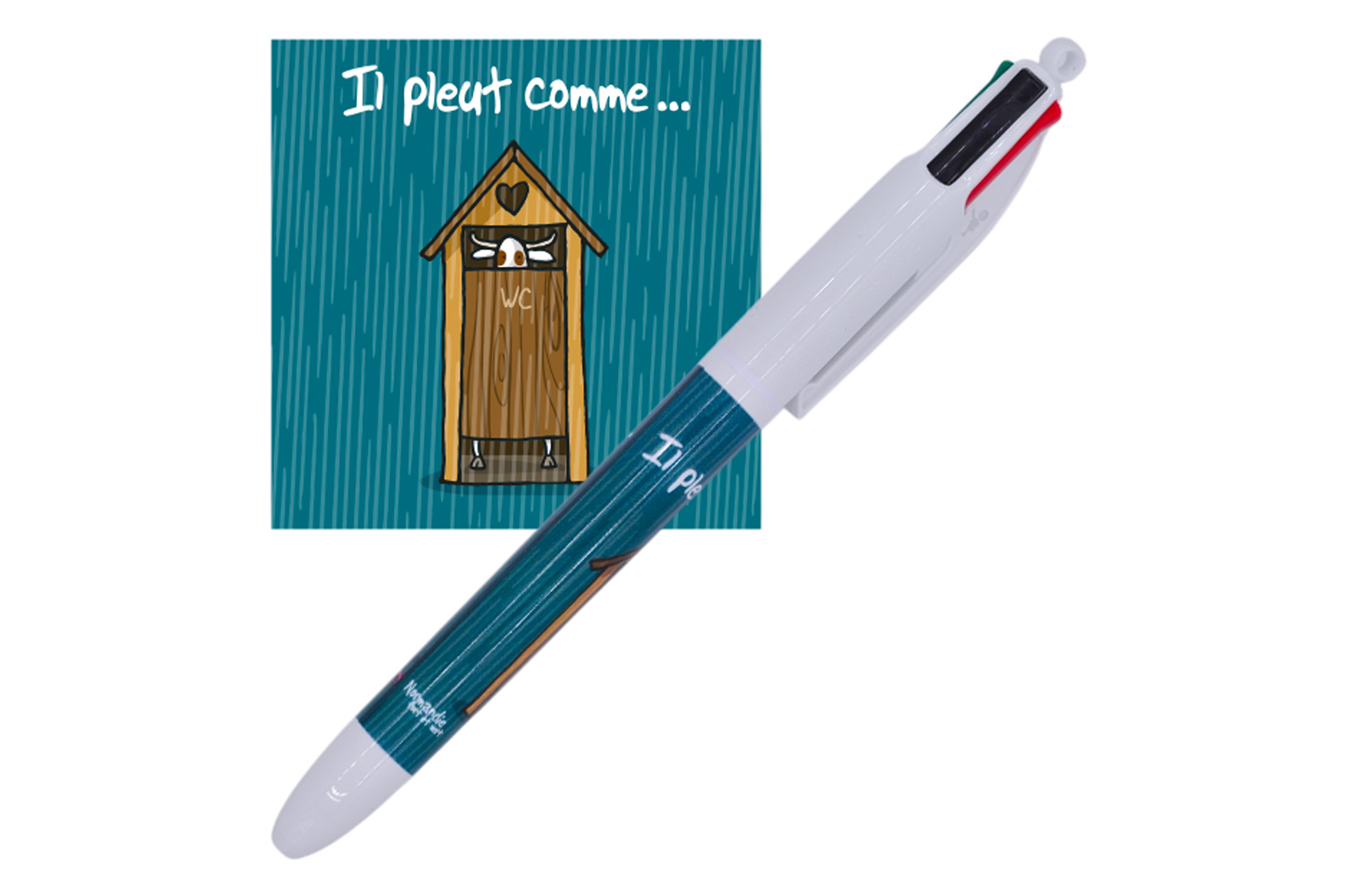 Stylo "Il pleut comme... BIC 4 couleurs"