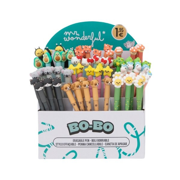 🖊️ Stylos Effaçables Bo-Bo – Mr. Wonderful – Personnages à Collectionner