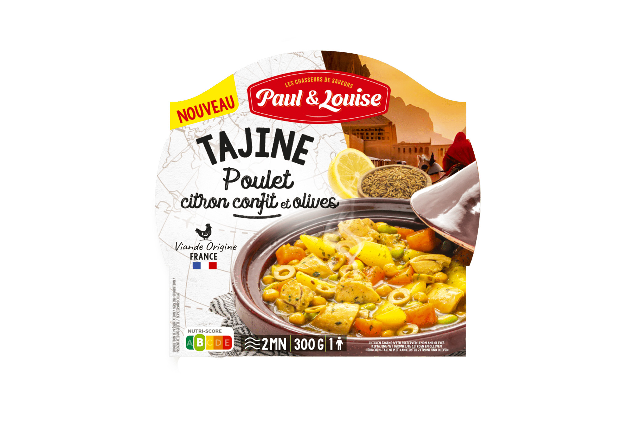 Tajine Poulet, Citron confit et Olives (300g)