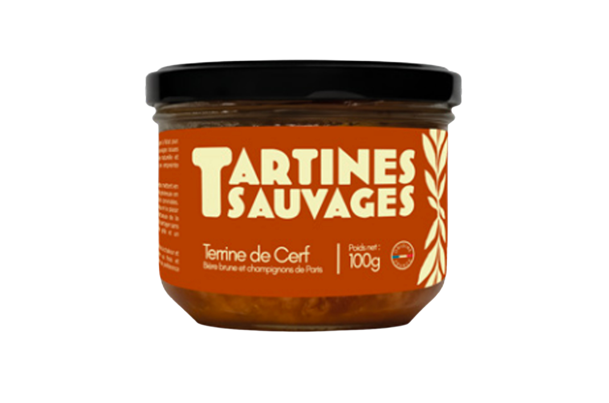 TERRINE DE CERF BIÈRE BRUNE ET CHAMPIGNONS DE PARIS 120g