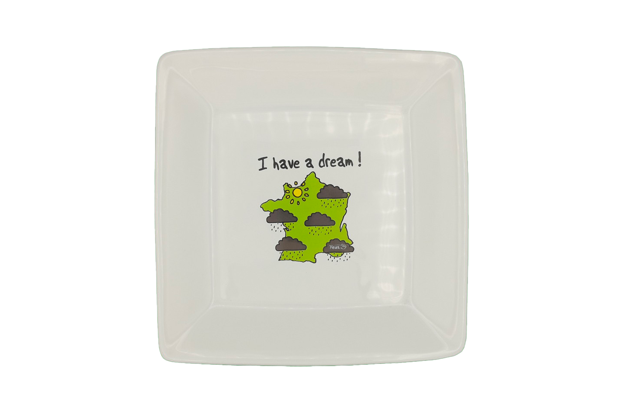 Assiette carrée (moyenne) HEULA - Carte de France - Dream