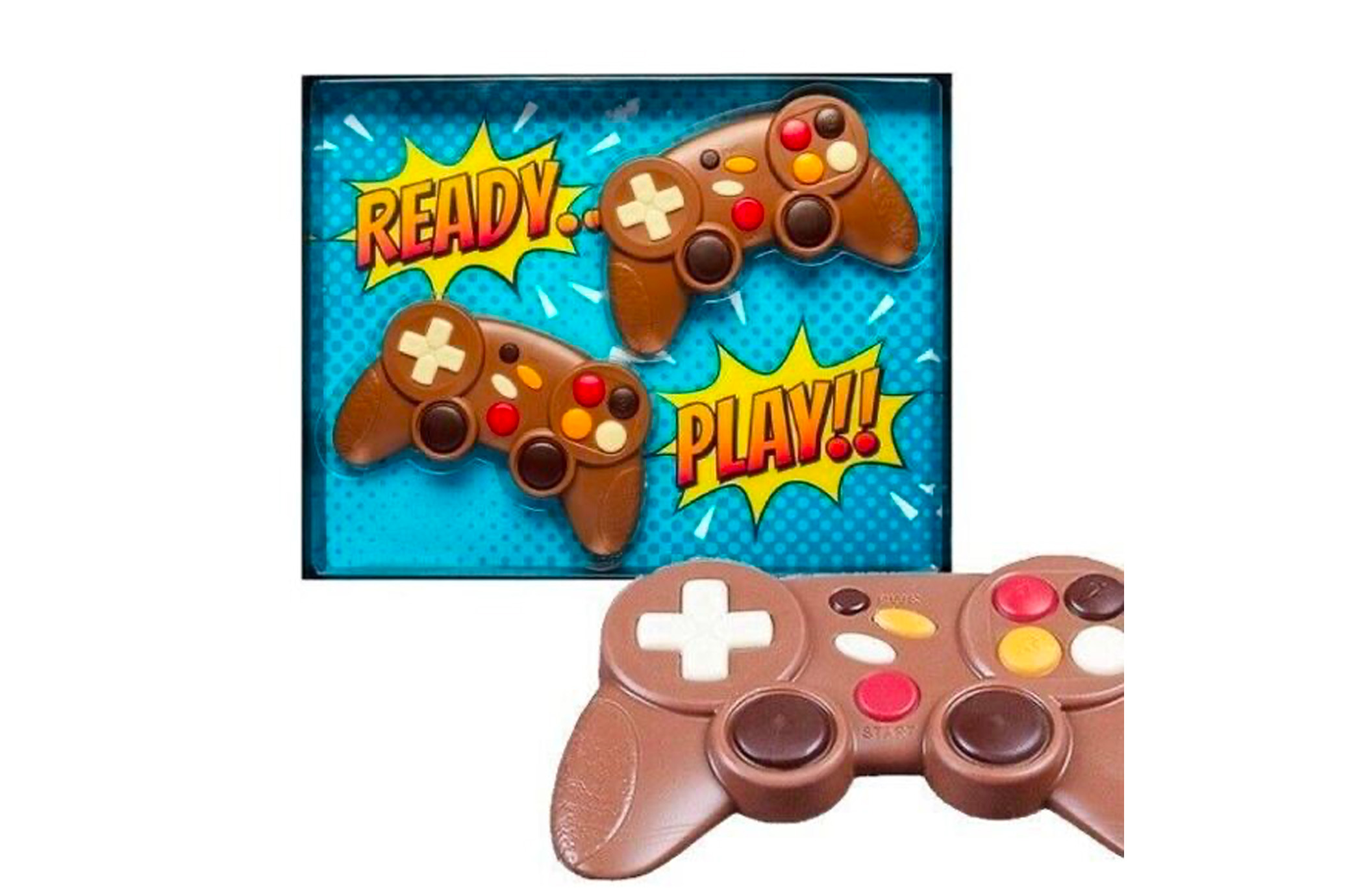 COFFRET INSOLITE DOUBLE MANETTE DE JEUX EN CHOCOLAT - 140g