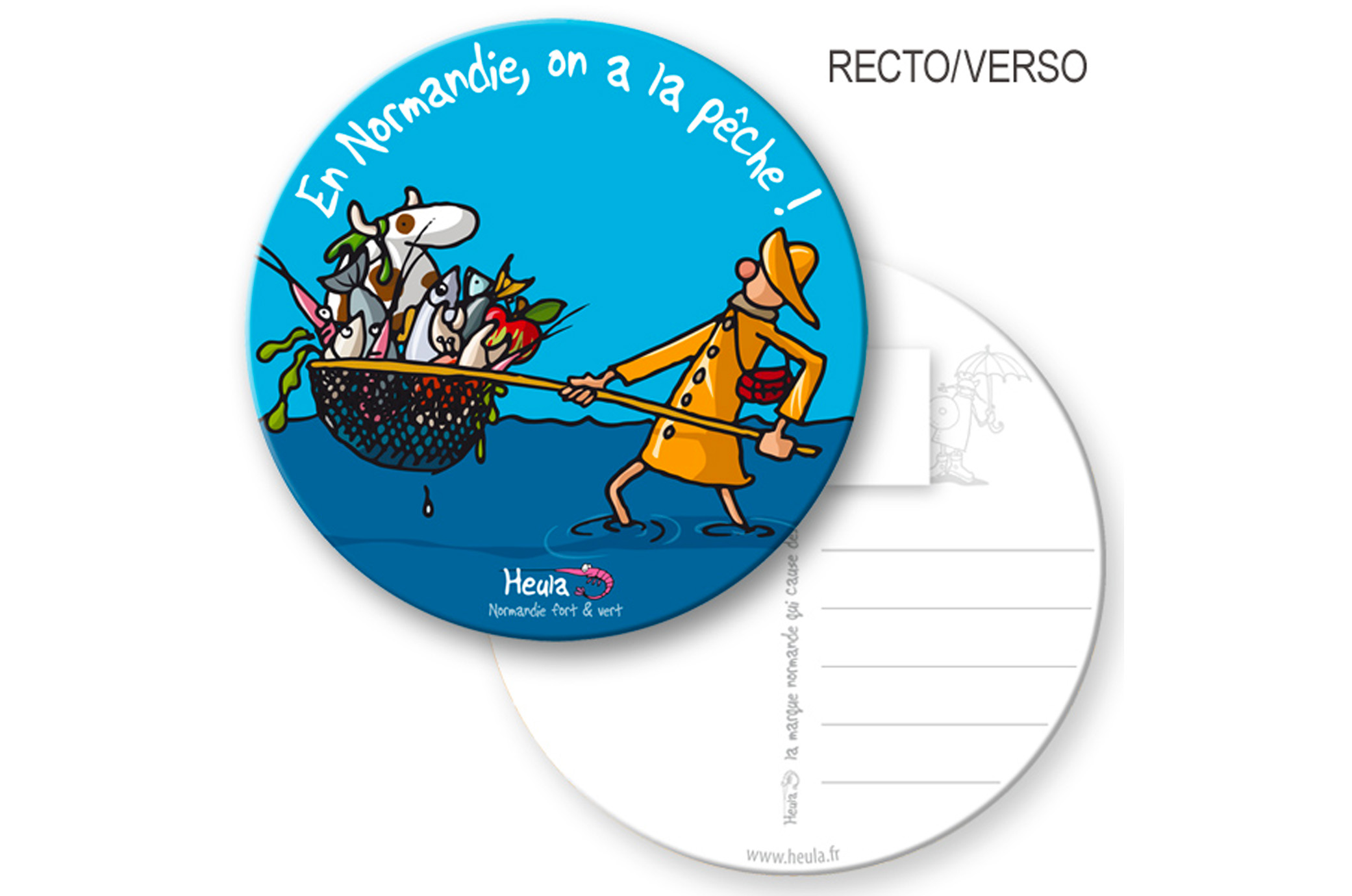 Sous-bock postable "On a la pêche"