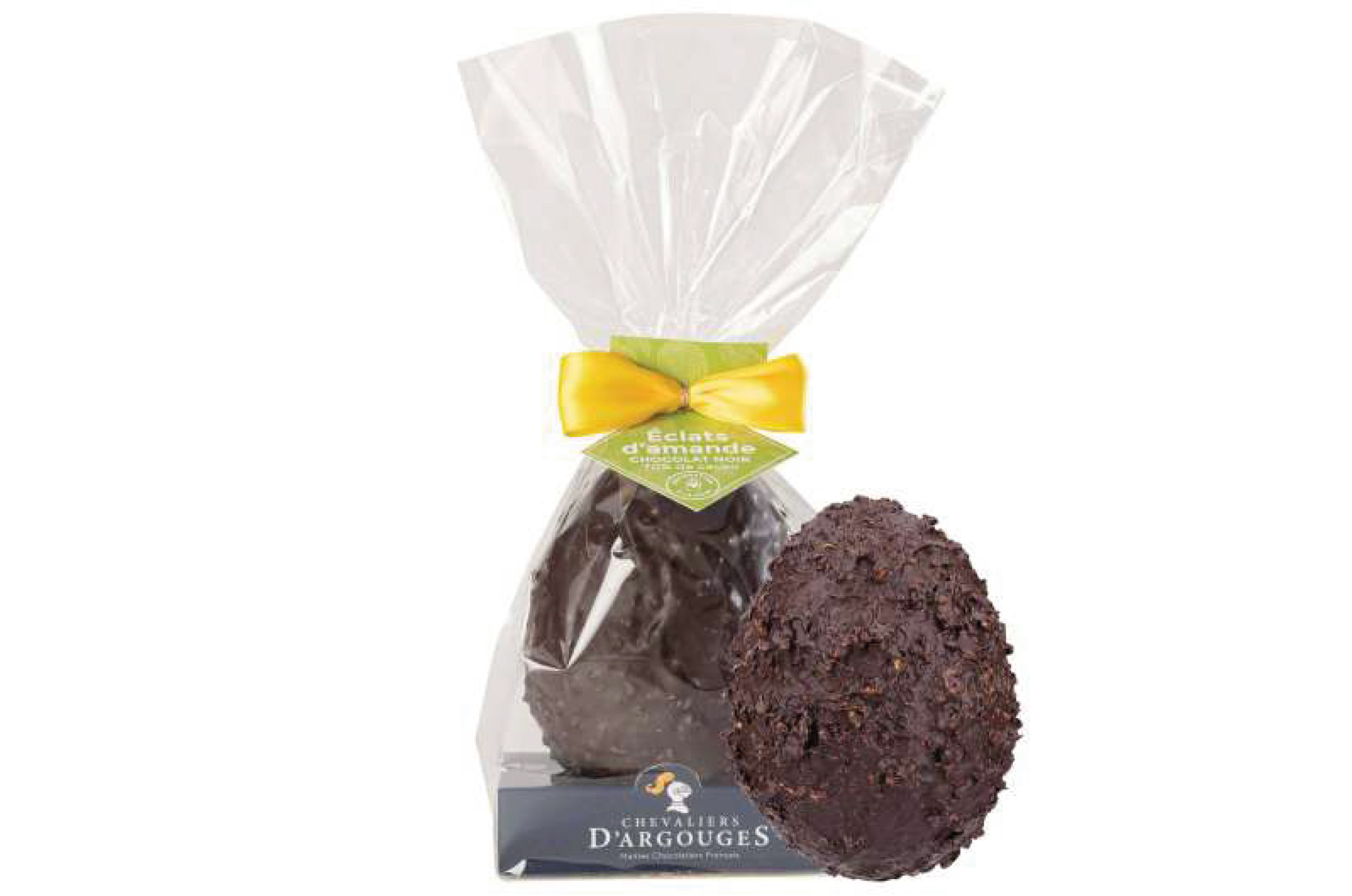 SACHET OEUF CHOCOLAT NOIR ECLATS D'AMANDES 110G