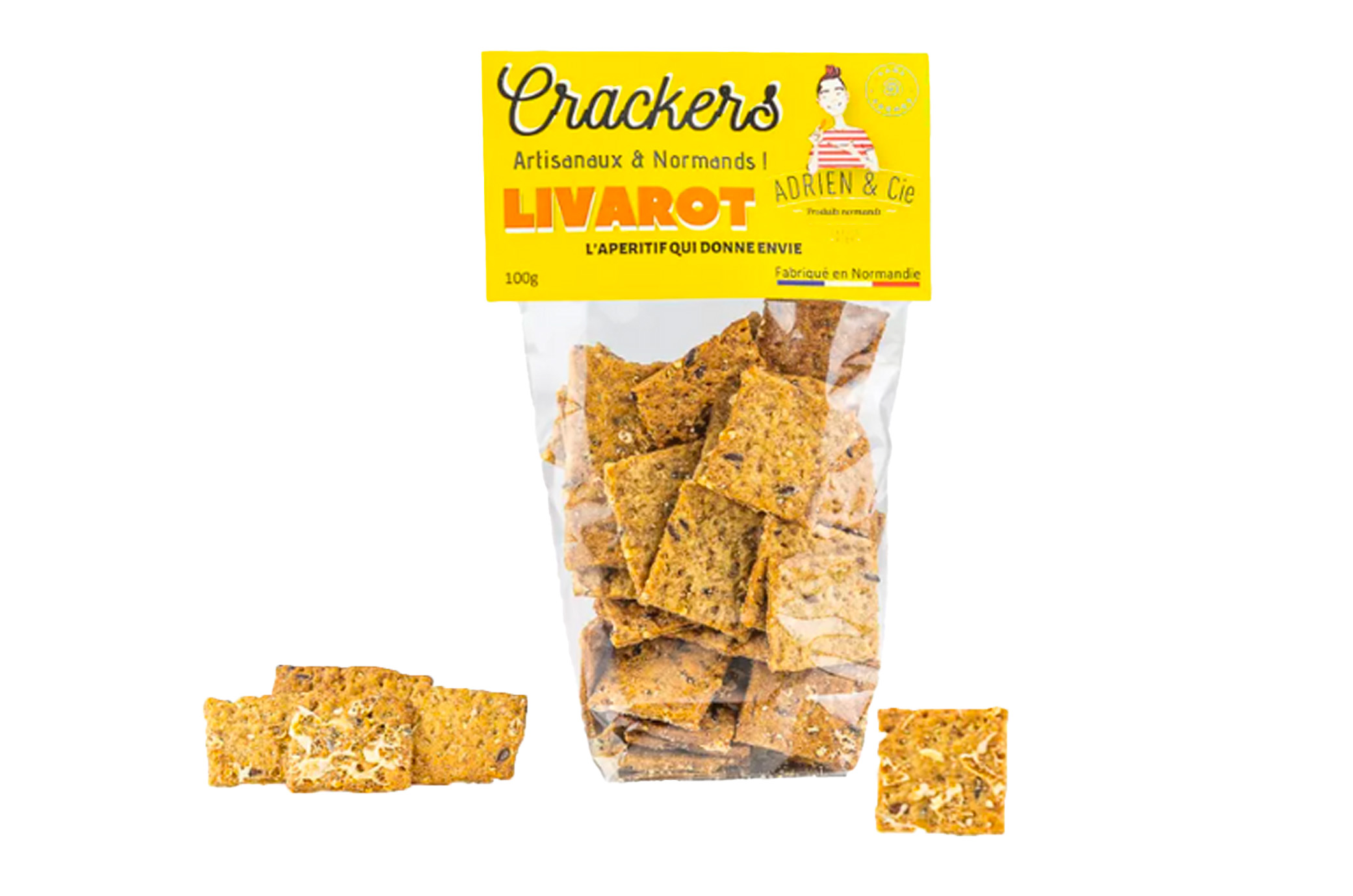 ADRIEN ET CIE - Crackers de Normandie au livarot 100g