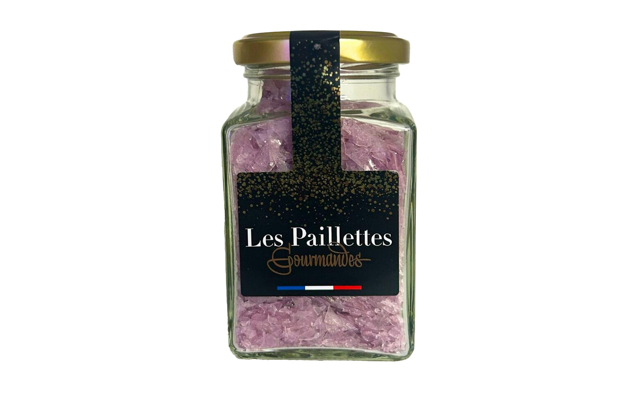 Paillettes de bonbons arôme Lavande en pot en verre 150g