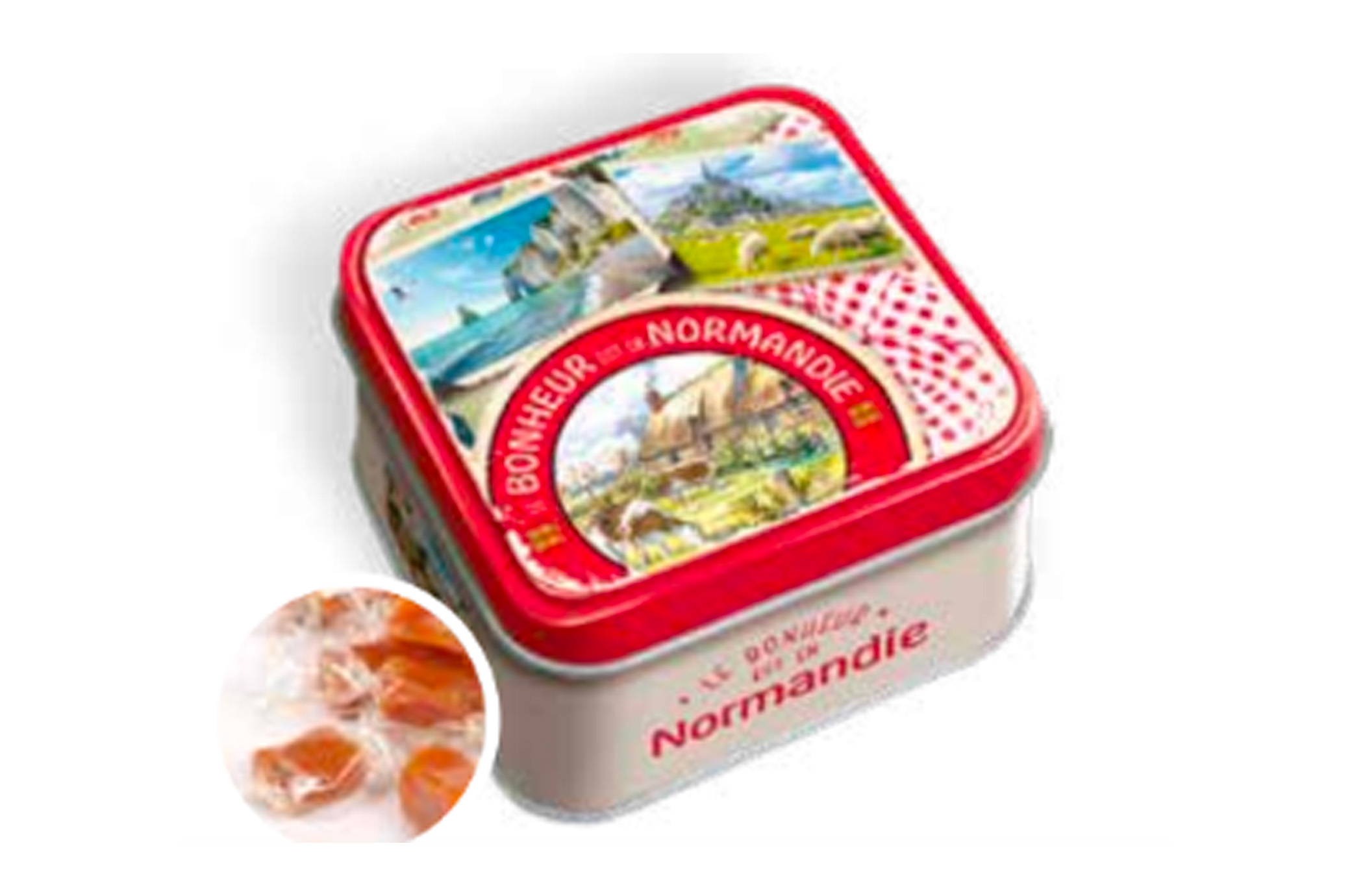 Boîte Carrée Caramels Vintage Normandie 100g